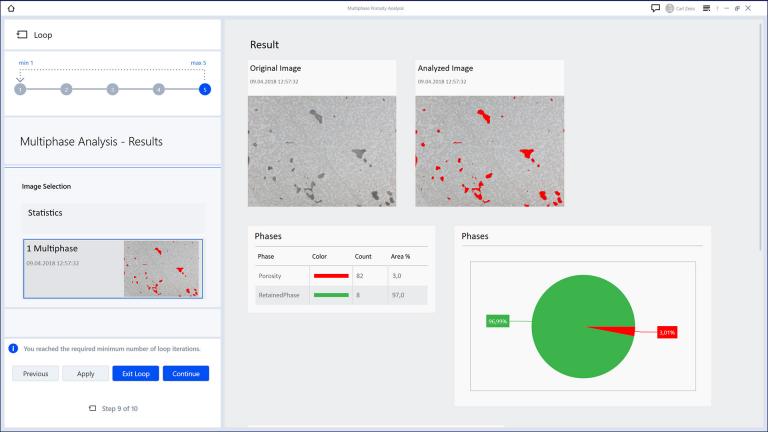 ZEISS Axioscope porosity measurement